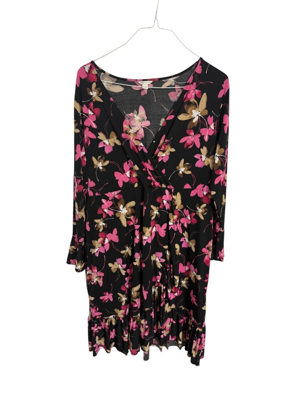Cato Floral Print Black Dress Size 18/20WP Romantic Coquette Cottagecore Boho